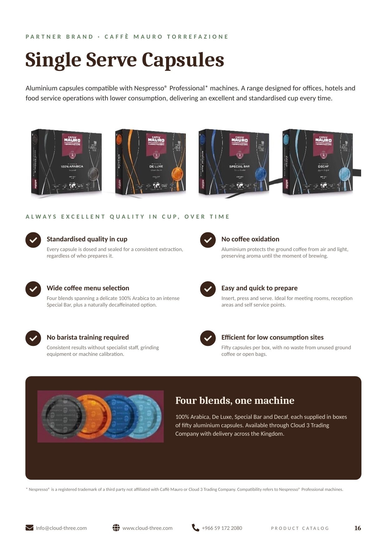 Cloud 3 Coffee — Espresso Selection Products
