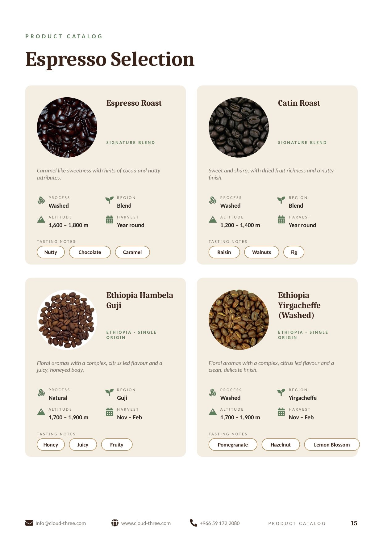 Cloud 3 Coffee — Espresso Selection